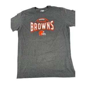 Cleveland Browns NFL Team Apparel Gray T Shirt Adult Size Large NFL Football